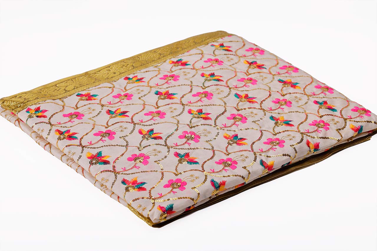 Dusty Peach Embroided Double Rumala Sahib Dusty Peach Embroided Double Rumala Sahib